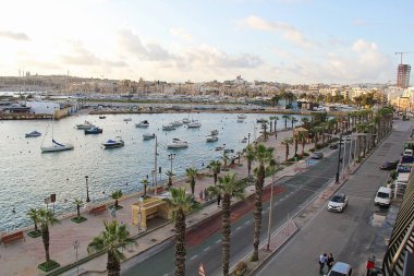 Valletta, Malta - 19 Aralık 2022: Malta Adası Havacılık Manzarası