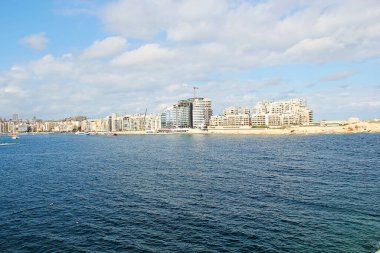 Valletta, Malta - 19 Aralık 2022: Malta 'da Deniz Kenti Manzarası