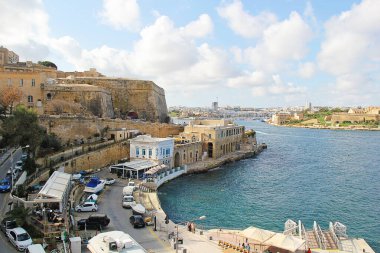 Valletta, Malta - 19 Aralık 2022: Valletta, Malta Eski Şehir Manzarası