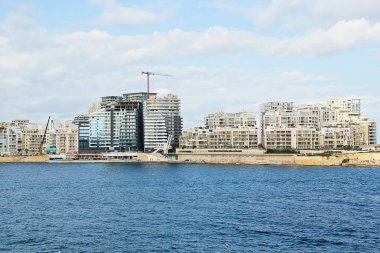 Valletta, Malta - 19 Aralık 2022: Malta 'da Sliema Şehir Manzarası