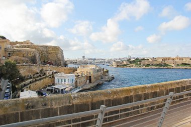 Valletta, Malta - 19 Aralık 2022: Valletta, Malta Eski Şehir Manzarası