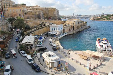 Valletta, Malta - 19 Aralık 2022: Valletta, Malta Eski Şehir Manzarası