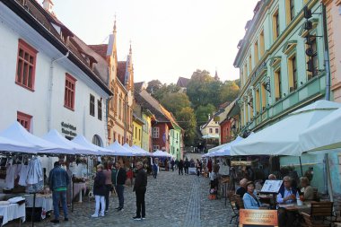 Sighisoara, Romanya - 27 Eylül 2019: Sighisoara, Romanya ve Transilvanya Manzarası