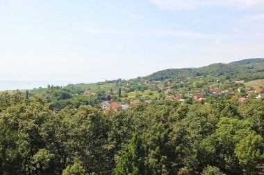 Abrahmhegy Bakış Açısı Macaristan 'dan Balaton Uplands' ın Hava Görüntüsü