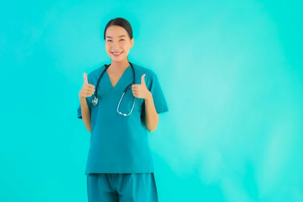 Retrato Hermosa Joven Asiática Médico Mujer Feliz Sonrisa Para Trabajo — Foto de Stock
