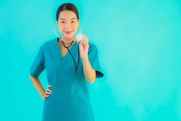 Portrait Beautiful Young Asian Doctor Woman Happy Smile Work Hospital — Stock Photo, Image