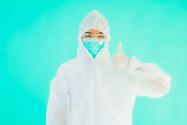 Portrait Beautiful Young Asian Doctor Woman Wear Ppe Personal Protective — Stock Photo, Image
