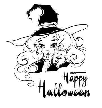 Şirin Küçük Cadı ve Kedisiyle Mutlu Cadılar Bayramı