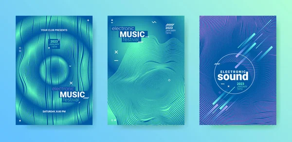 Minimalny Plakat Edma Techno Dance Music Cover Elektroniczny Sztandar Dźwiękowy — Wektor stockowy