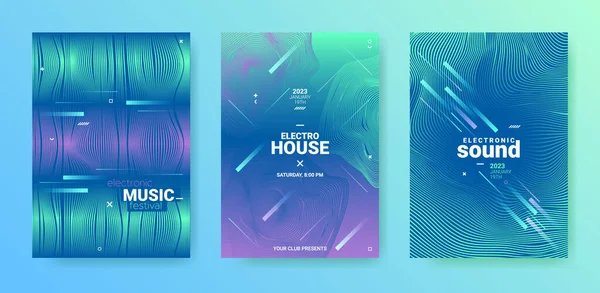 Futuristický Plakát Edma Techno Music Dance Cover Electronic Sound Illustration — Stockový vektor