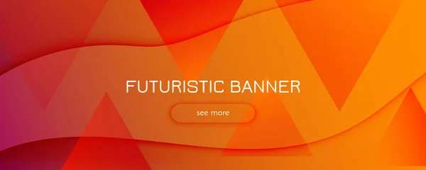 Banner Onda Fluxo Cor Linhas Fluido Abstratas Vector Gradient Background — Vetor de Stock