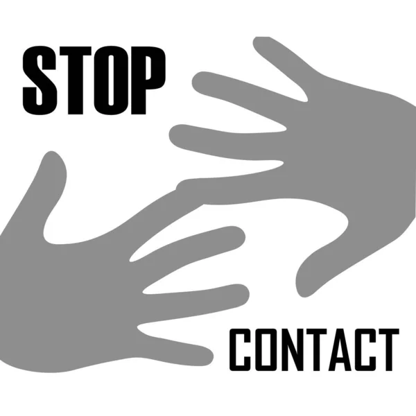 Stop Contact Infectieus Virus Pandemisch Symbool — Stockvector