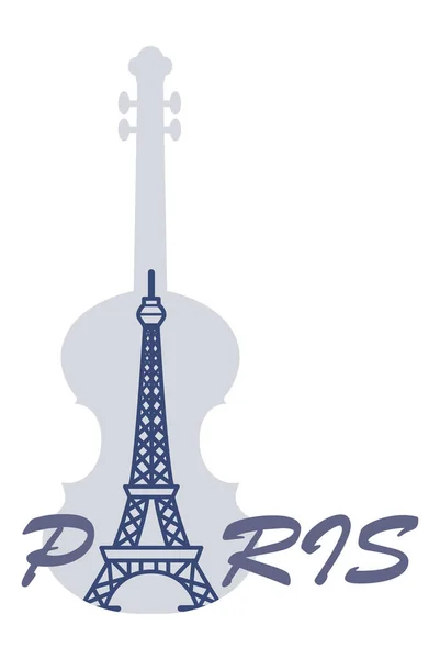 Muziek Architectuurtour Parijs — Stockvector