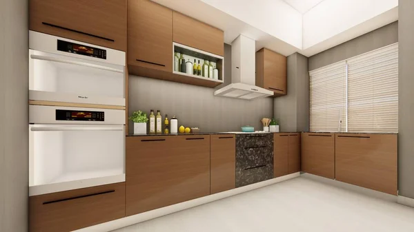 Kitchen Cabinets Built Features — Stock Photo, Image