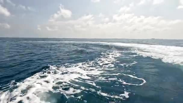 Trilha Ondas Salpicos Oceano Índico Maldivas — Vídeo de Stock
