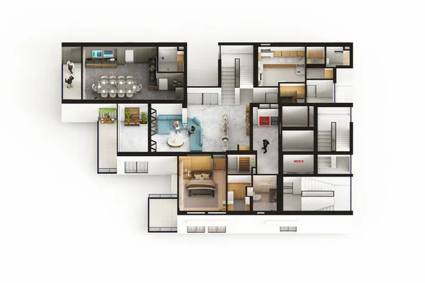 4 bedroom Duplex Apartment typical floor plan 1