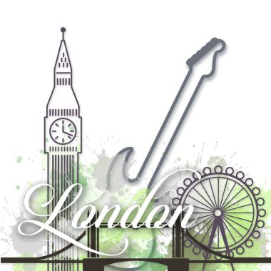 Londra suluboya seyahat posteri.