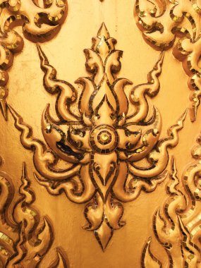 Wat Rong Khun Chiang Rai 'deki Altın Heykel veya Beyaz Buda Heykeli' nin sanatsal detayları