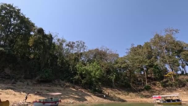 Close Van Flora Boten Rond Kaptai Meer Rangamati Chittagong — Stockvideo
