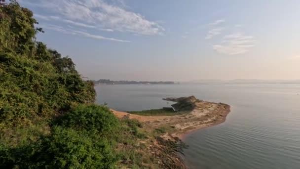 Kaptai Lake Foggy Morning Tranquility Sunrise Horizon — Stock Video
