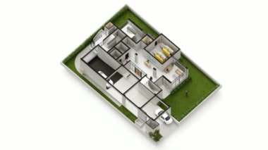 Isometric Apartman Zemin kat Garaj Canlandırması