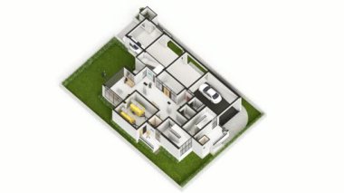 Isometric Apartman Zemin kat Garaj Canlandırması