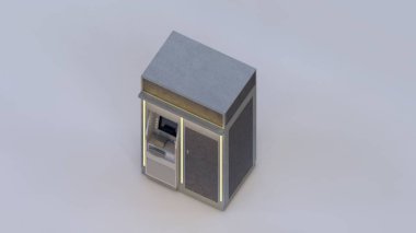 Ad ve Profil Işıklandırması için Alanı olan ATM Booth