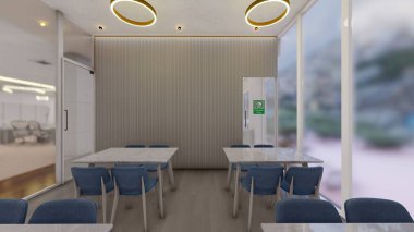 Ofis kiler ya da yemek salonu 3D görüntüleme