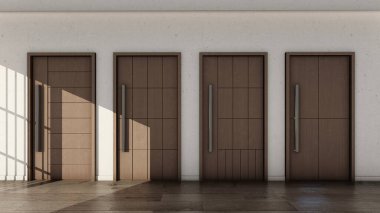 Rendered Collection of Oak and Teak Doors Elegant Entryway Design clipart