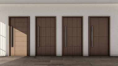 Hazırlanmış Meşe ve Meşe Kapıları Koleksiyonu Zarif Giriş Tasarımı