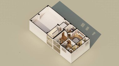 Isometric House Planı - İkamet Mimarisi Model 3d Hazırlama 2