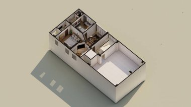 Isometric House Planı - İkamet Mimarisi Model 3d Hazırlama 2