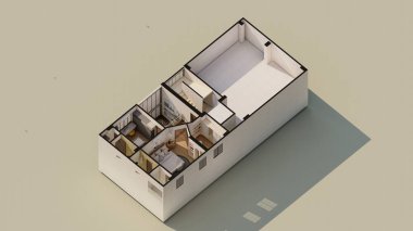 Isometric House Planı - İkamet Mimarisi Model 3d Hazırlama 2