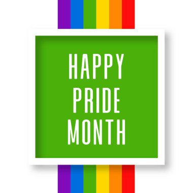 LGBTQ Mutlu gurur ayı gökkuşağı kutlama çerçevesi