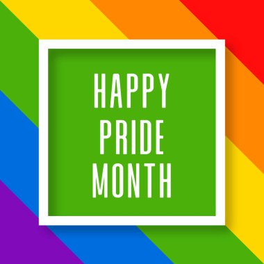 LGBTQ Mutlu gurur ayı gökkuşağı kutlama çerçevesi