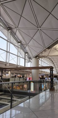 Hong Kong Havaalanı 'nın asma katındaki Chek Kap Kok, Hong Kong' da 2 Nisan 2025 'te yakalandı.