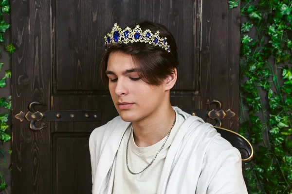 頭にティアラを持つ若い架空の貴族や王族 — ストック写真