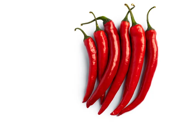 Composition Red Peppers Isolated White Background — Stock Photo, Image