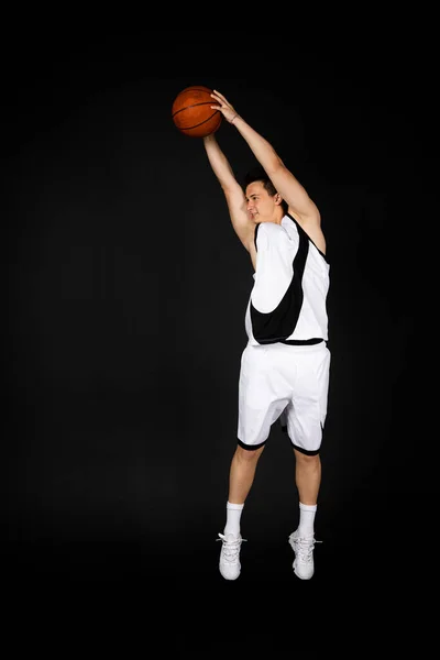 Minsk Vitryssland Maj 2023 Stilig Ung Basketspelare Vita Sportkläder Aktion — Stockfoto