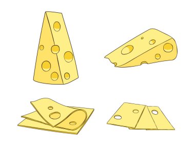 Peynir Parçaları ve Dilimleri Çizimi-4