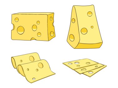 Peynir Parçaları ve Dilimleri Çizim 3