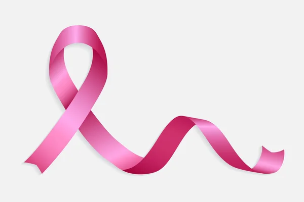 Wereldkankerdag Roze Realistisch Lintje — Stockvector