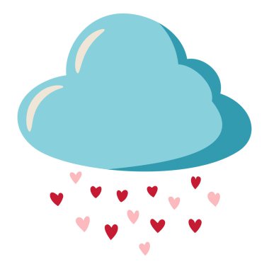 El Çizimi Güzel Bulut Yağmuru Kalpli Çizim