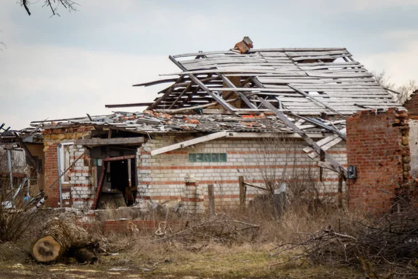 Zalyman Región Kharkiv Ucrania 2023 Bombardeo Militar Ruso Una Escuela —  Fotos de Stock