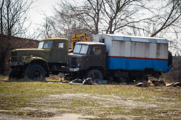 Dovhalivka, Kharkiv region, Ukraine, 03.23.2023: The base of the Russian military. Place of detention and torture of Ukrainian prisoners. Russia Ukraine war
