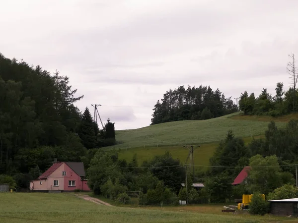 Heuvels Kashubi Noord Polen Typisch Uitzicht Regio Wiezyca Reis Natuurconcept — Stockfoto