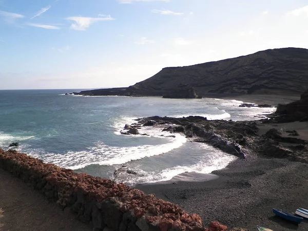 Fishing Boats Coast Golfo Lanzarote Canary Islands Travel Beauty Nature — Stock Photo, Image