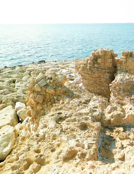 Ruinen Des Defensiven Teils Der Burg Von Paphos Die Festung — Stockfoto