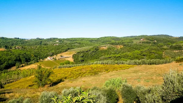 Холмы Поля Луга Типичные Виды Тосканы Италия Путешествия Природа Сельское — стоковое фото