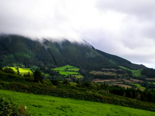 Hermosa Naturaleza Salvaje Sao Miguel Islas Azores Nublado Día Niebla —  Fotos de Stock